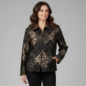 TanJay Black/Gold Zip Front Blazer